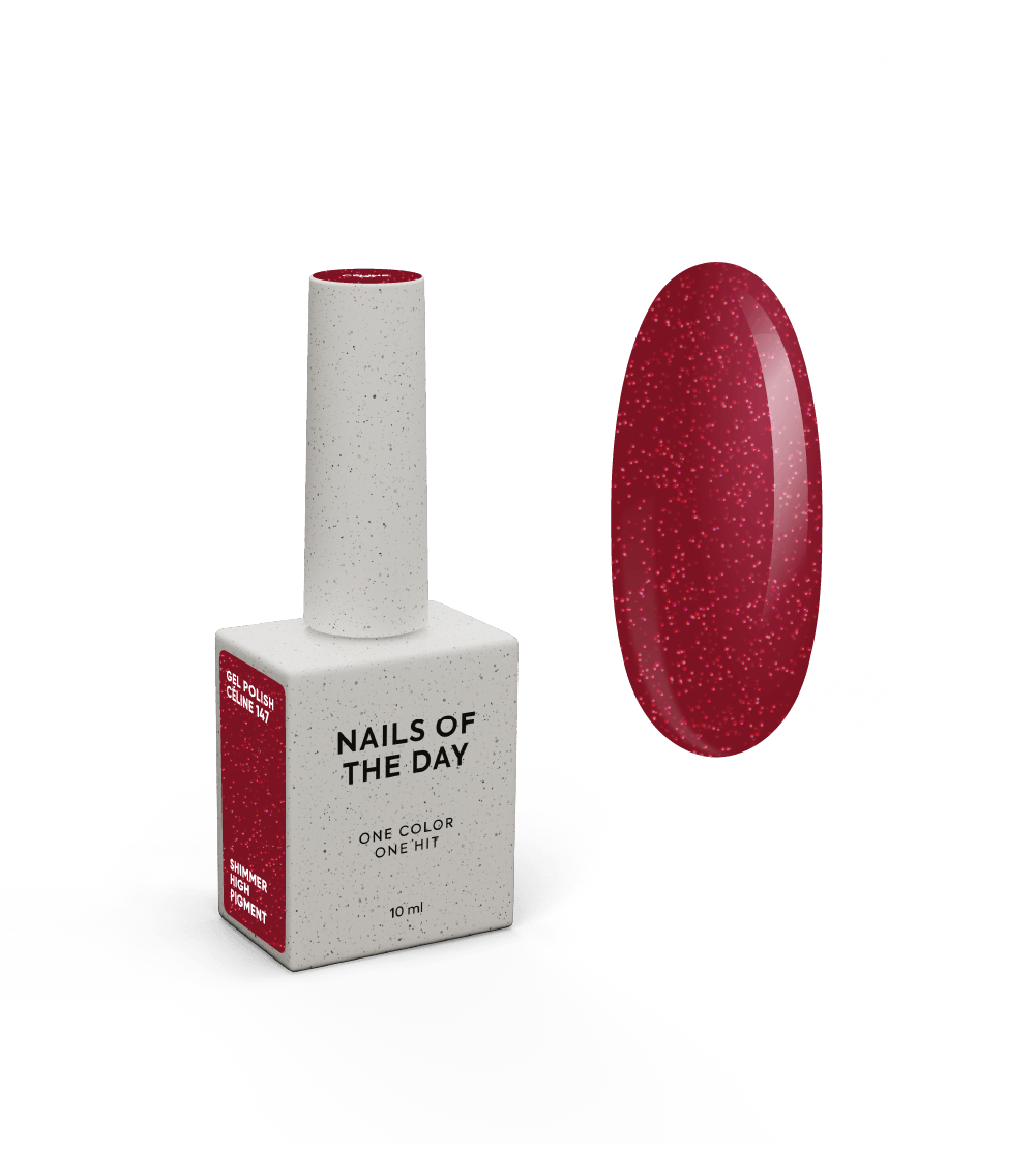 NAILSOFTHENIGHT „Let’s Special Céline“ – tamsiai raudonos spalvos su raudonu gliteriu gelinis nagų lakas 10 ml