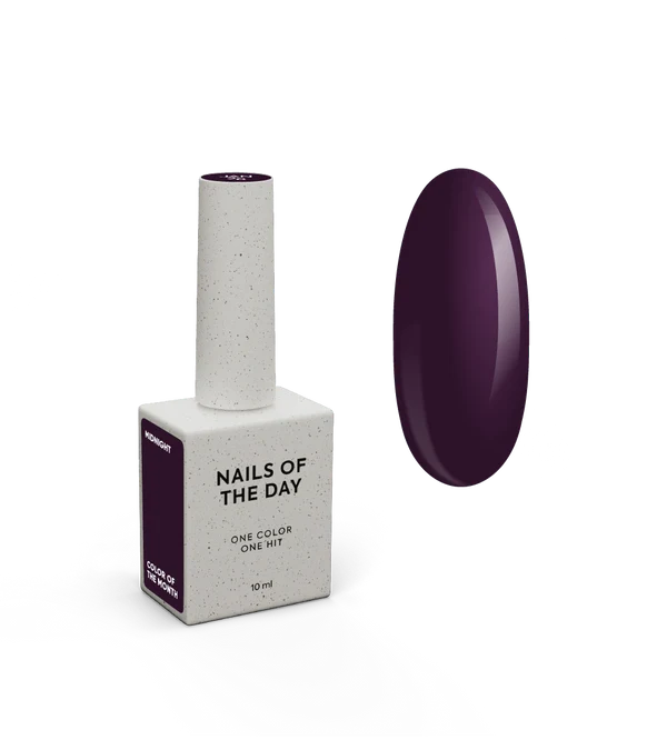 NAILSOFTHEDAY „Midnight“ – sodraus slyvų atspalvio gelinis nagų lakas 10 ml